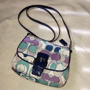 Coach optic scarf print crossbody bag